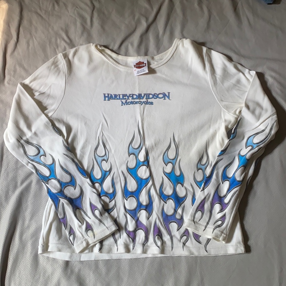 Harley Davidson Motorcycles Flame Long Sleeve